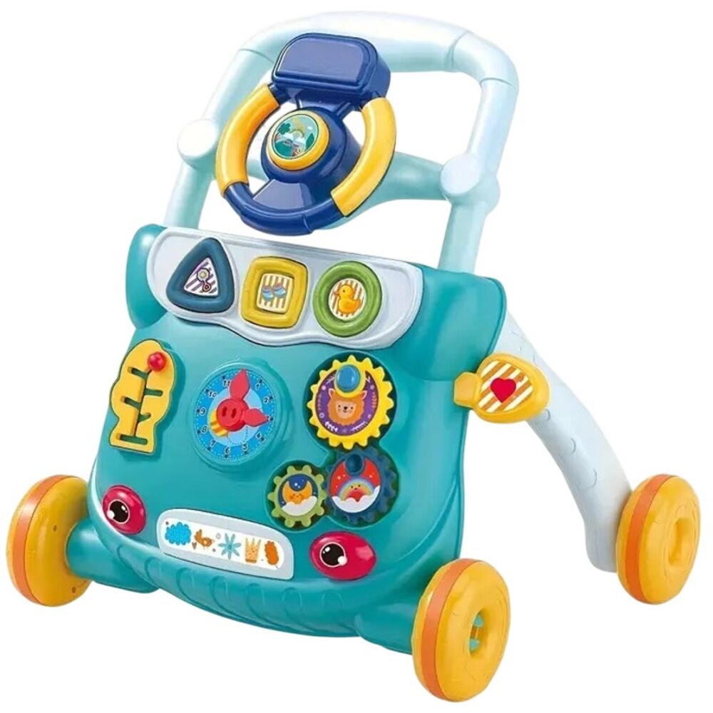 NWT ~ Baby Walker Toy with Music & Anti-Rollover Safety Steering Wheel Clock etc